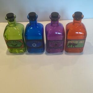 NWOT & Vintage Set of 4 Witch Apothecary Bottles